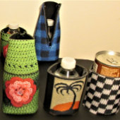 Roze ventilator met Pearl Button Light Green Croch Flesjeskoeler