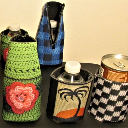 Roze ventilator met Pearl Button Light Green Croch Flesjeskoeler