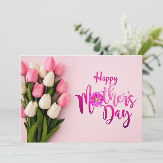 Roze ventilator Moederdag Wenskaart Feestdagenkaart (Staand voorkant)