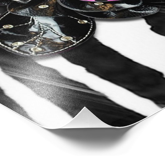 Roze ventilator op Zebra Foto Afdruk (Hoek)