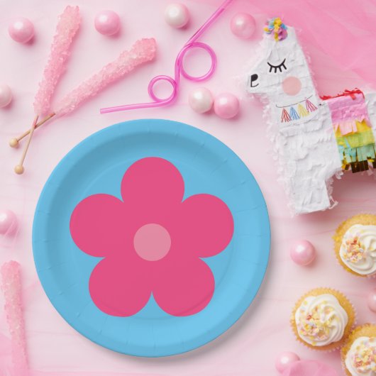 Roze ventilator papieren bordje (Feest)