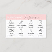 Roze ventilator Plant Visitekaartje (Achterkant)