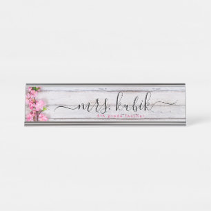 Roze ventilator Roos Gold Teacher Desk Name Bord Bureau Naambordje