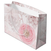 Roze ventilator Succulent Illustration Summer Patt Groot Cadeauzakje (Achterkant Gekanteld)