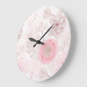 Roze ventilator Succulent Illustration Summer Patt Grote Klok (Hoek)