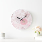 Roze ventilator Succulent Illustration Summer Patt Grote Klok (Huis)