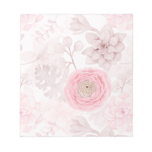 Roze ventilator Succulent Illustration Summer Patt Notitieblok