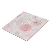 Roze ventilator Succulent Illustration Summer Patt Tegeltje (Zijkant)