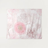 Roze ventilator Succulent Illustration Summer Patt Wandkleed (Voorkant (horizontaal))