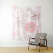Roze ventilator Succulent Illustration Summer Patt Wandkleed (In situ)