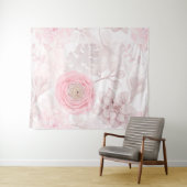 Roze ventilator Succulent Illustration Summer Patt Wandkleed (In Situ (horizontaal))