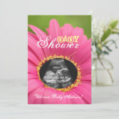Roze "ventilator" Ultrasound Baby shower nodigt ui Kaart (Staand voorkant)