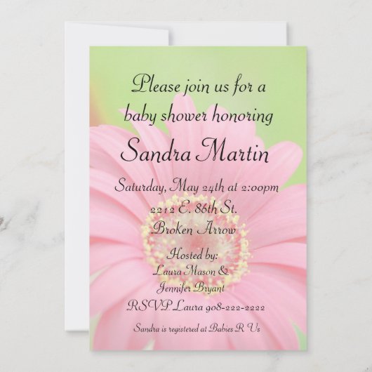 Roze "ventilator" Ultrasound Baby shower nodigt ui Kaart (Achterkant)