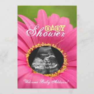 Roze "ventilator" Ultrasound Baby shower nodigt ui Kaart