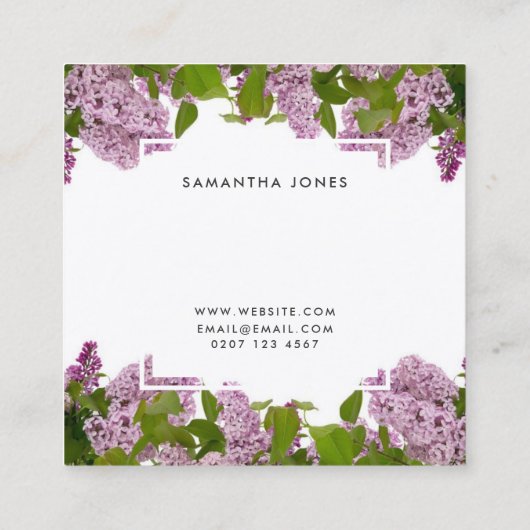  roze ventilatorbotechnisch landschapsontwerper vierkante visitekaartje (Achterkant)