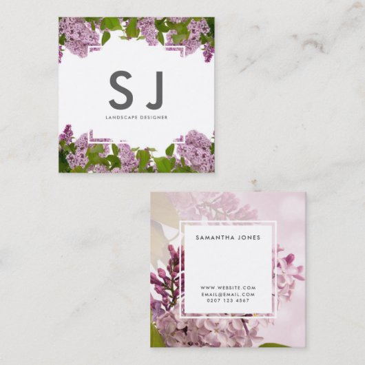 roze ventilatorbotechnisch landschapsontwerper vierkante visitekaartje (Voorkant / Achterkant)