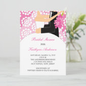 Roze ventilatorbridal Shower Invitation Kaart (Staand voorkant)