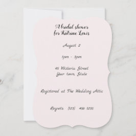 Roze ventilatordouche-uitnodiging kaart