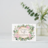 Roze ventilatorgroen Baby shower luierspoeling Informatiekaartje (Staand voorkant)