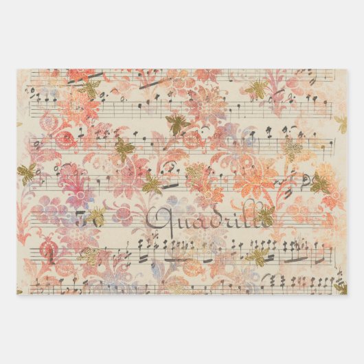 roze ventilatormuziek honingbijen inpakpapier vel (Voorkant)