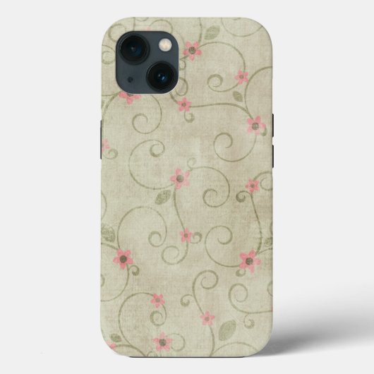 Roze ventilatorontwerp op groen Case-Mate iPhone case (Achterkant)