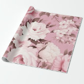roze ventilatorpatroon cadeaupapier (Uitgerold)