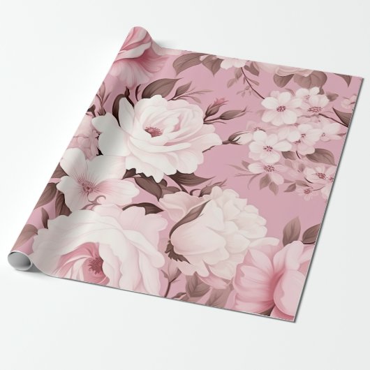 roze ventilatorpatroon cadeaupapier (Uitgerold)