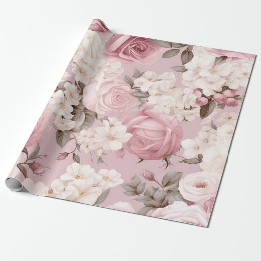  roze ventilatorpatroon cadeaupapier (Uitgerold)