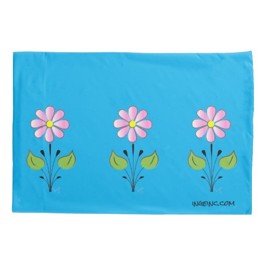  roze ventilatorpatroon Geel blauw Kussensloop (Achterkant)