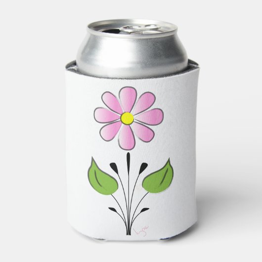 Roze ventilatorpatroon kleurig uniek blikjeskoeler (Blikje Voorkant)