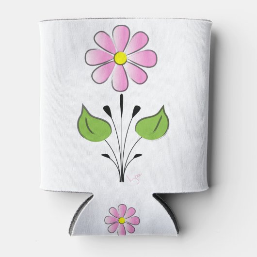 Roze ventilatorpatroon kleurig uniek blikjeskoeler (Voorkant)