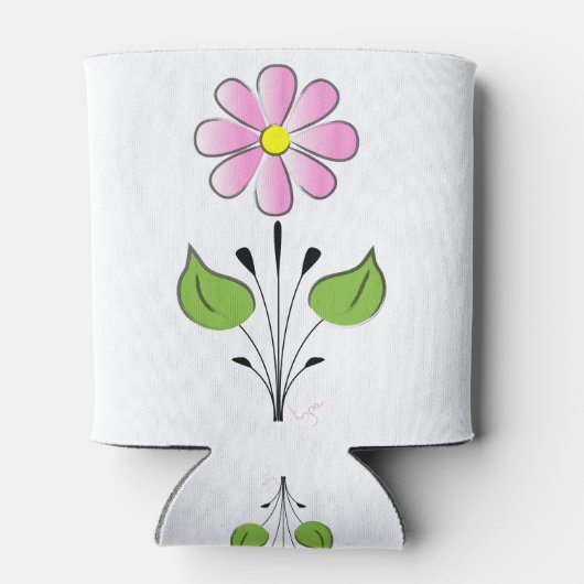 Roze ventilatorpatroon kleurig uniek blikjeskoeler (Achterkant)