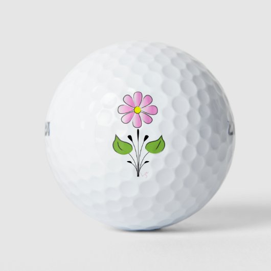 Roze ventilatorpatroon kleurig uniek golfballen (Voorkant)