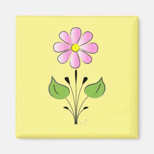 Roze ventilatorpatroon kleurig uniek magneet (Voorkant)