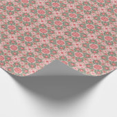  roze ventilatorpatroon Plant Cadeaupapier (Hoek)