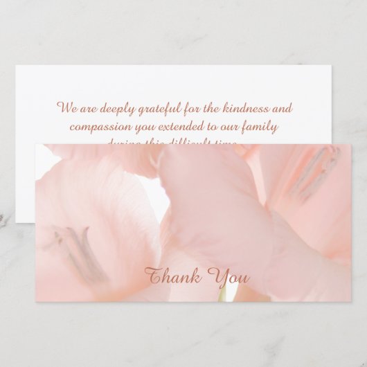 Roze ventilatorsympathie / Memorial Bedankt (Voorkant / Achterkant)