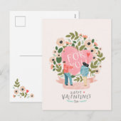 Roze ventilatorValentijn Feestdagenkaart (Voorkant / Achterkant)