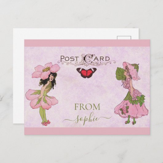 Roze  ventilatorvet briefkaart (Voorkant / Achterkant)