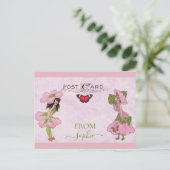 Roze  ventilatorvet briefkaart (Staand voorkant)