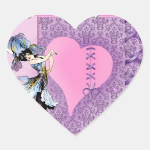 roze ventilatorvetzuren - voeg naam toe hart sticker