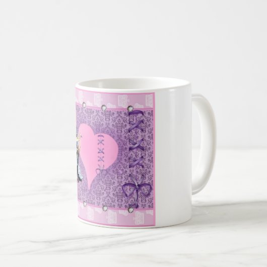  roze ventilatorvetzuren - voeg naam toe koffiemok (Voorkant rechts)