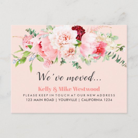 Roze ventilatorWe hebben het nieuwe adres Nieuw st Briefkaart (Voorkant)