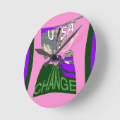 Roze Verandering Hillary de V.S. zijn wij samen Ronde Klok (Hoek)
