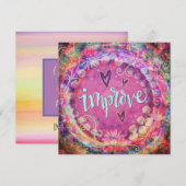  roze verbeteren bloemaanmoediging bedankkaart (Voorkant / Achterkant)