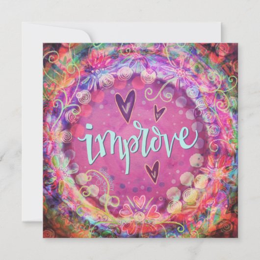  roze verbeteren bloemaanmoediging bedankkaart (Voorkant)