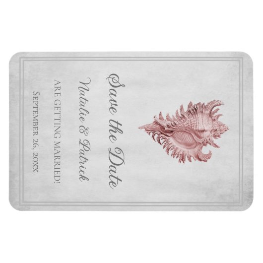 Roze verbind Shell sparen de Magnet van de Datum Magneet (Horizontaal)