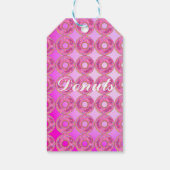 Roze, verbluffende roze donuts cadeaulabel (Achterkant)