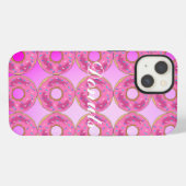 Roze, verbluffende roze donuts iPhone hoesje (Achterkant horizontaal)