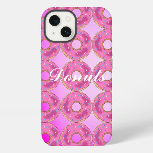 Roze, verbluffende roze donuts iPhone hoesje (Achterkant)
