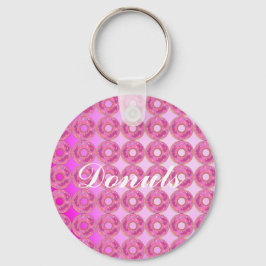 Roze, verbluffende roze donuts sleutelhanger
